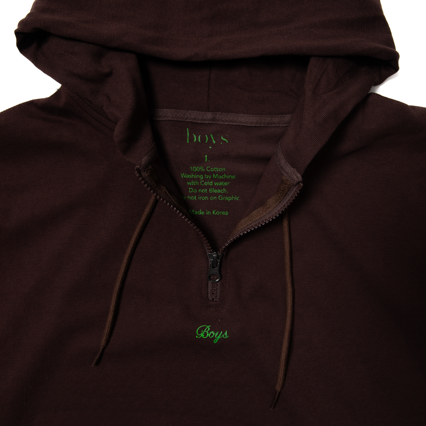 Half zip up Hoodie - brown