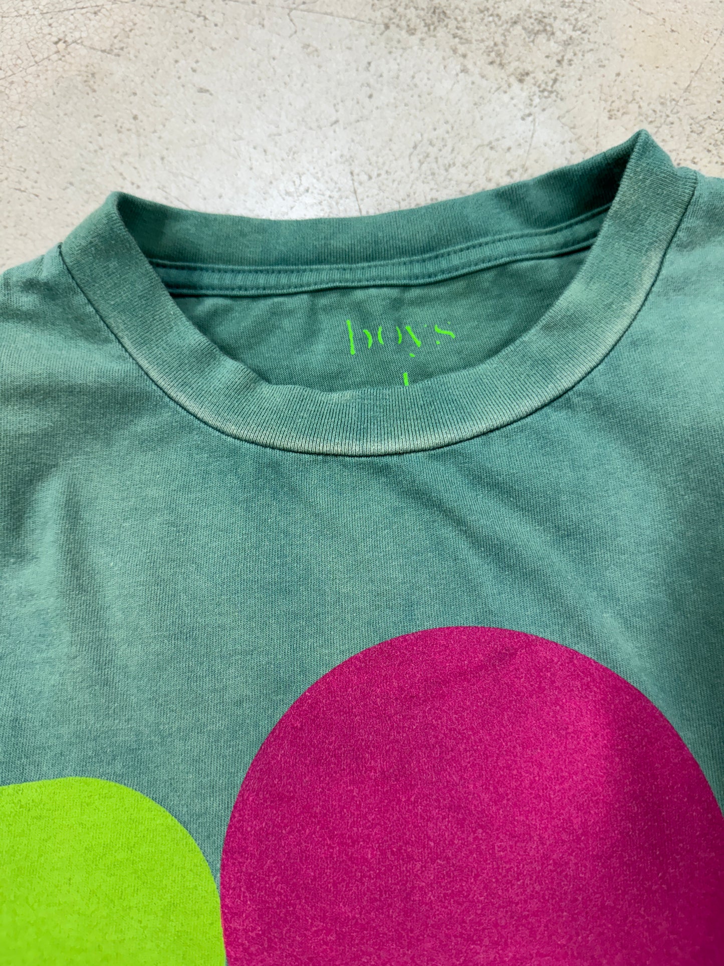 boys block color printing T-shirts green